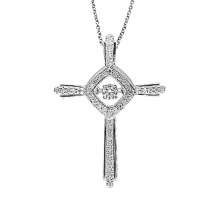 Art- und Weiseschmucksache-Kreuz-925 silberne Tanzen-Diamant-Anhänger-Halskette